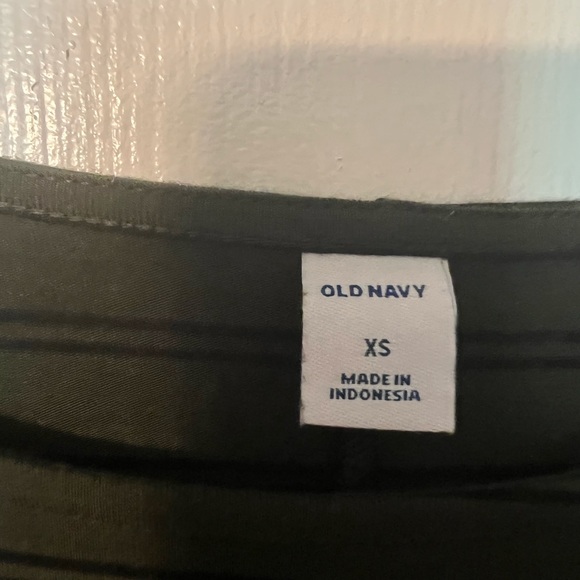 Old navy Xs long sleeve olive green and black striped dress rayon spandex - Picture 8 of 8